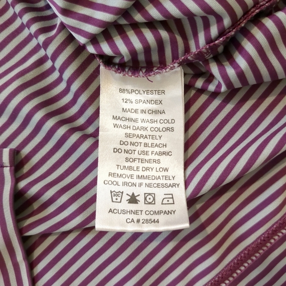 FootJoy Men's Purple /Gray Striped Polo/Golf Shirt , Size M - Picture 6 of 7